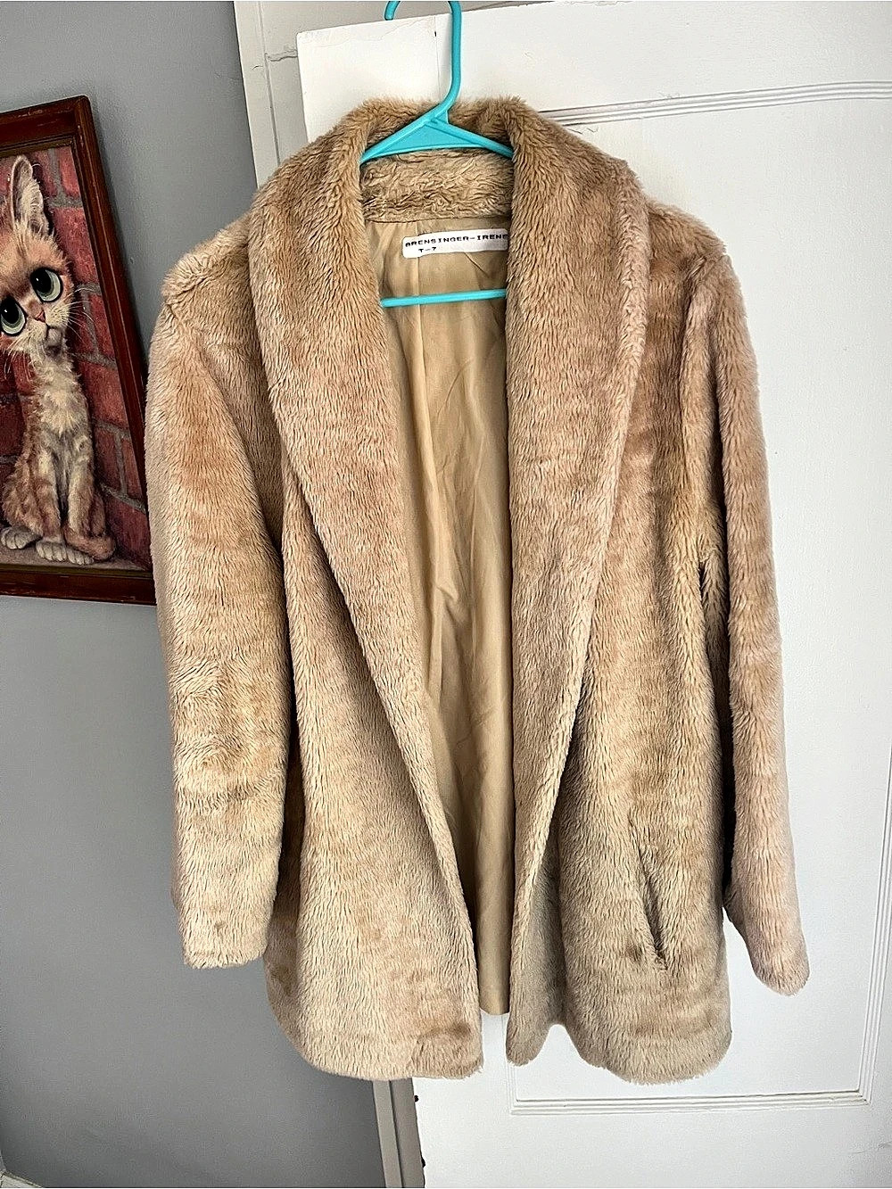 Vintage Ambassador Teddy Jacket in Tan/Gold Like New Late 70’s early 80’s made i